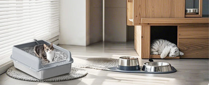 Stainless Steel Cat Litter Box with Lid – High Sided, Leakproof