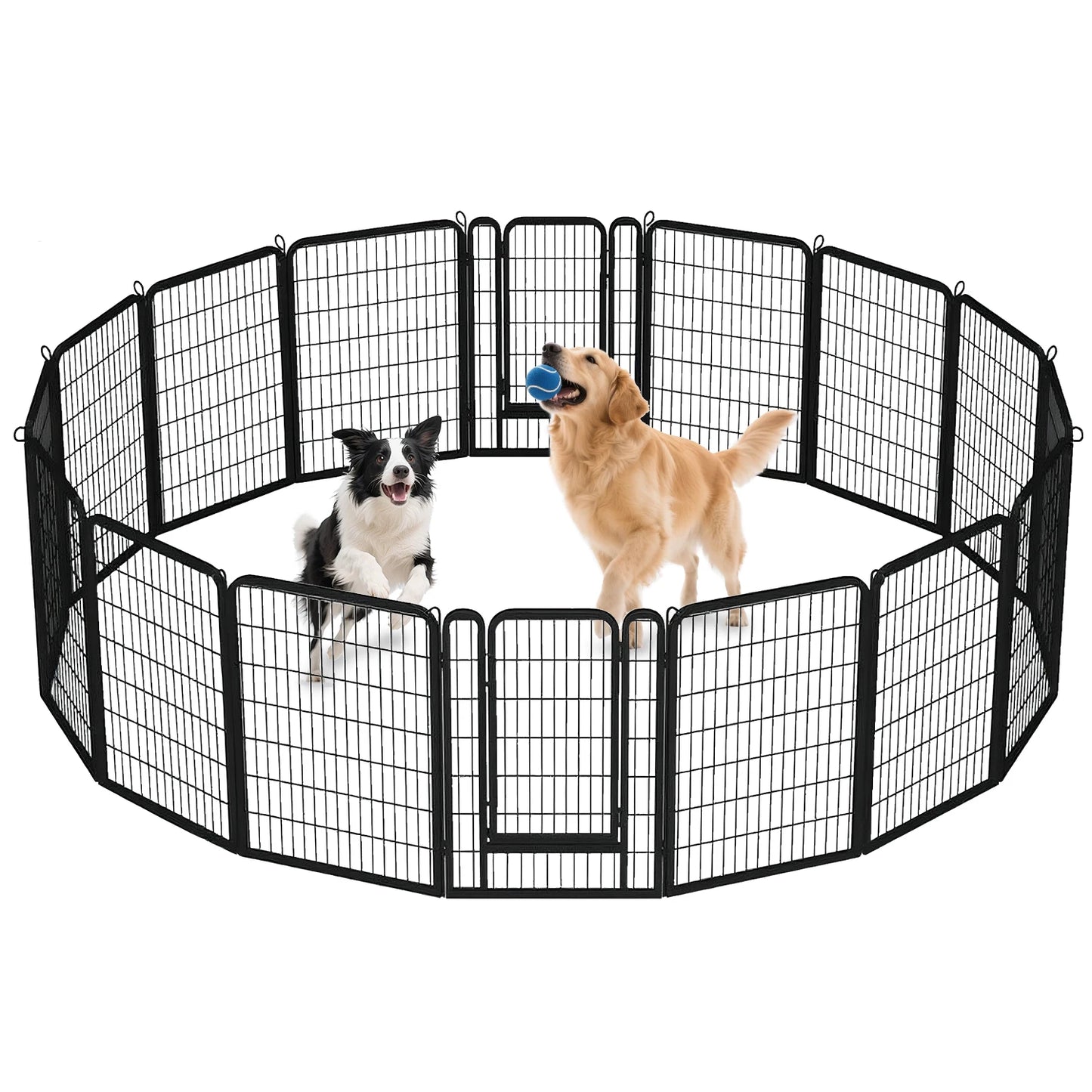 Foldable Metal Dog Playpen with Door – Indoor & Outdoor Puppy Fence