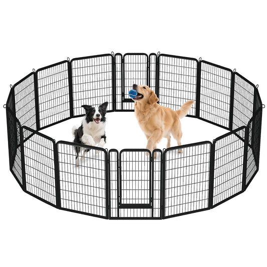 Foldable Metal Dog Playpen with Door – Indoor & Outdoor Puppy Fence