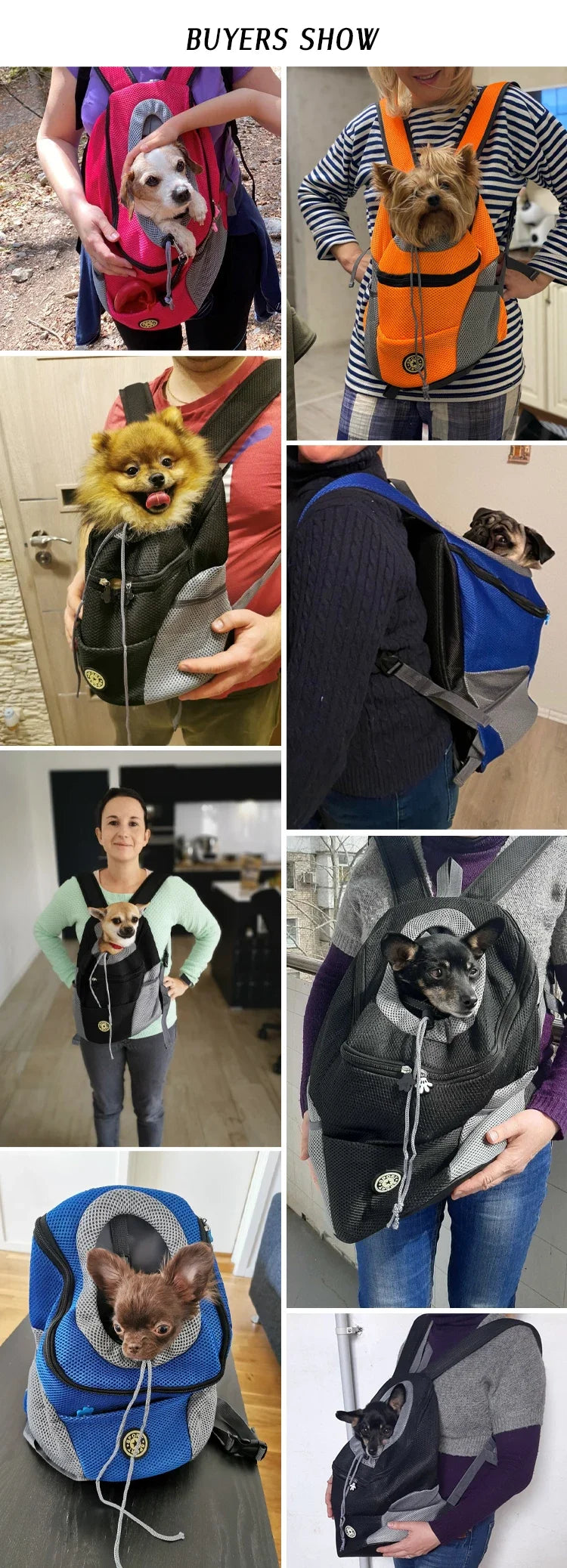 Portable Pet Carrier Backpack – Breathable Front Travel Bag for Dogs & Cats
