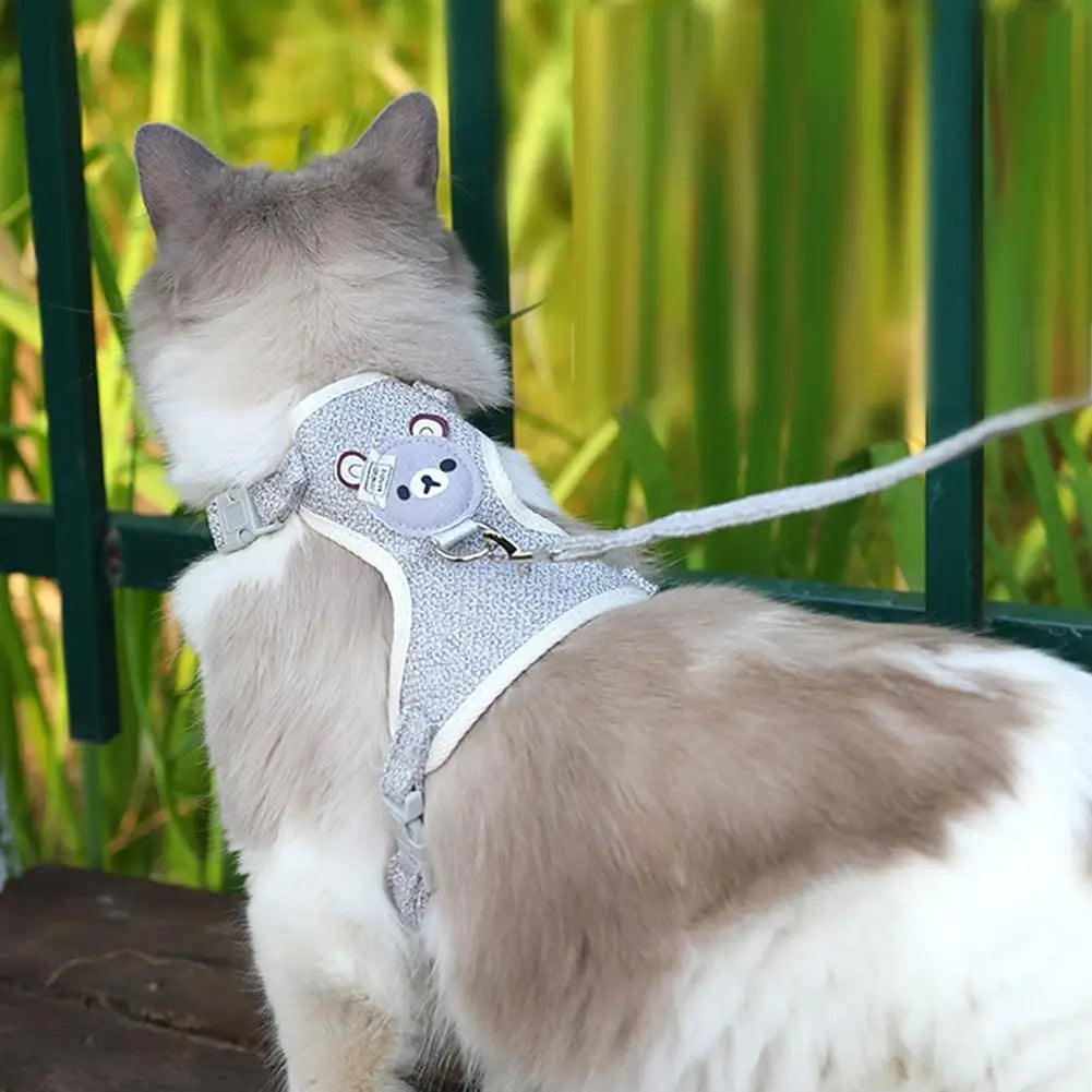 Breathable Pet Harness & Leash Set – Adjustable Vest for Small Dogs & Cats