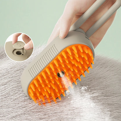 3-in-1 Pet Steam Brush – Electric Grooming & Massage Comb