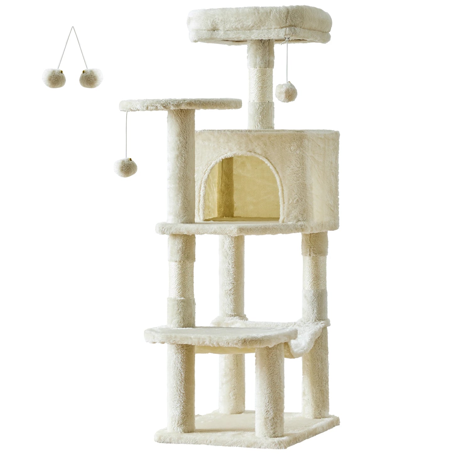 JHK 44in Cat Tree Tower for Multiple Cats with Sisal Scratching Posts