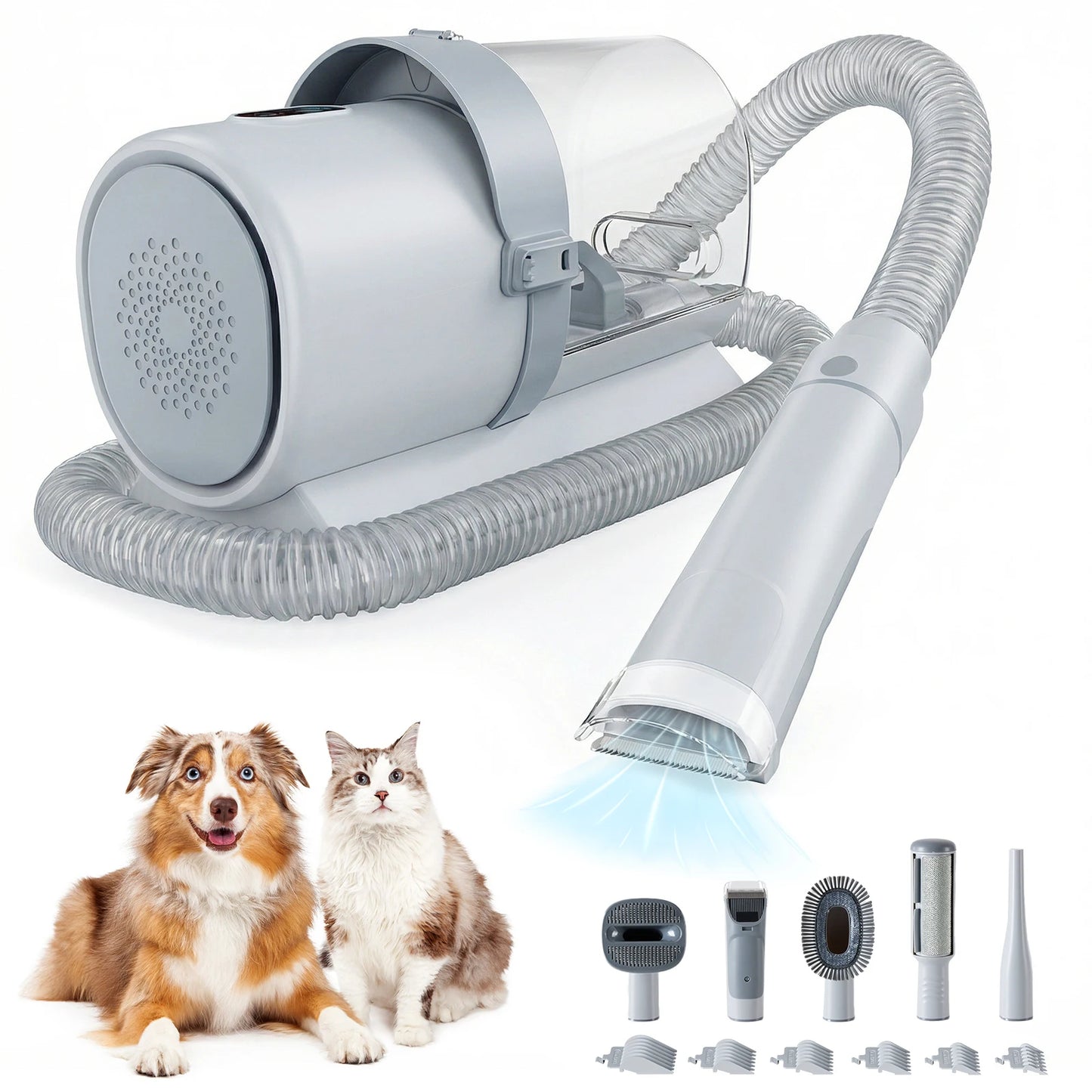 JHK 2.5L Pet Grooming Vacuum Kit – Cordless Clippers with 3 Suction Modes & 5 Tools for Dogs & Cats