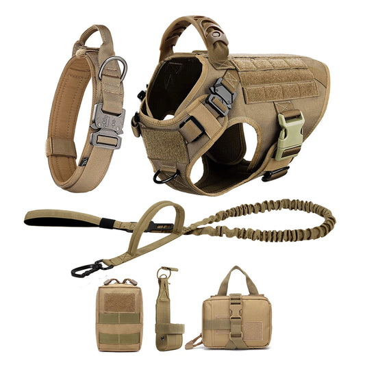 Tactical Dog Harness & Leash Set – Adjustable Training Vest for Medium & Large Dogs