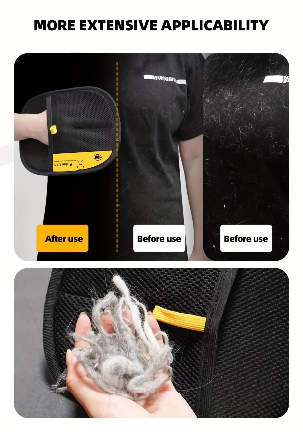 2-Piece Pet Hair Removal Gloves – Double-Sided Anti-Shedding Grooming Gloves for Cats & Dogs