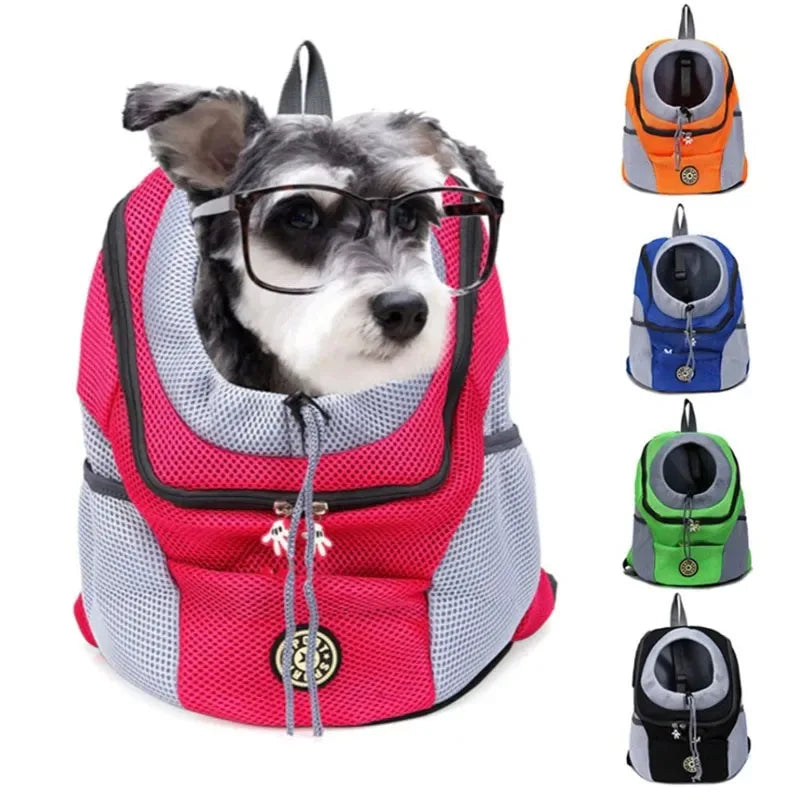 Portable Pet Carrier Backpack – Breathable Front Travel Bag for Dogs & Cats