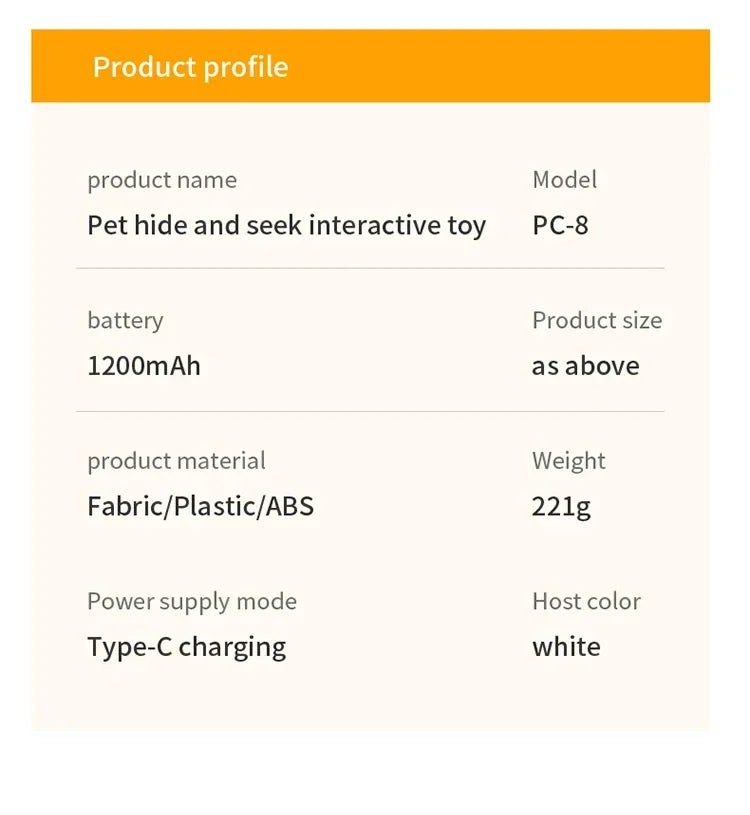 Interactive Hide & Seek Cat Toy with Motion Mouse & Feathers