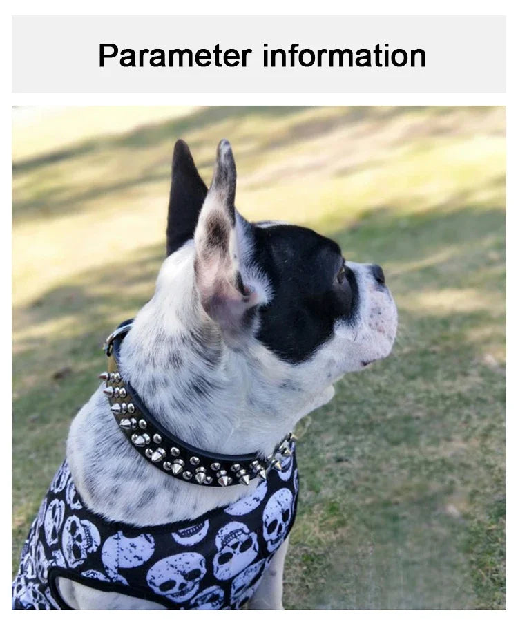PU Leather Dog Collar Adjustable Spiked Rivet Punk Pet Collar Small Dog Cat