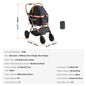 Foldable Pet Stroller with Detachable Carrier for Dogs