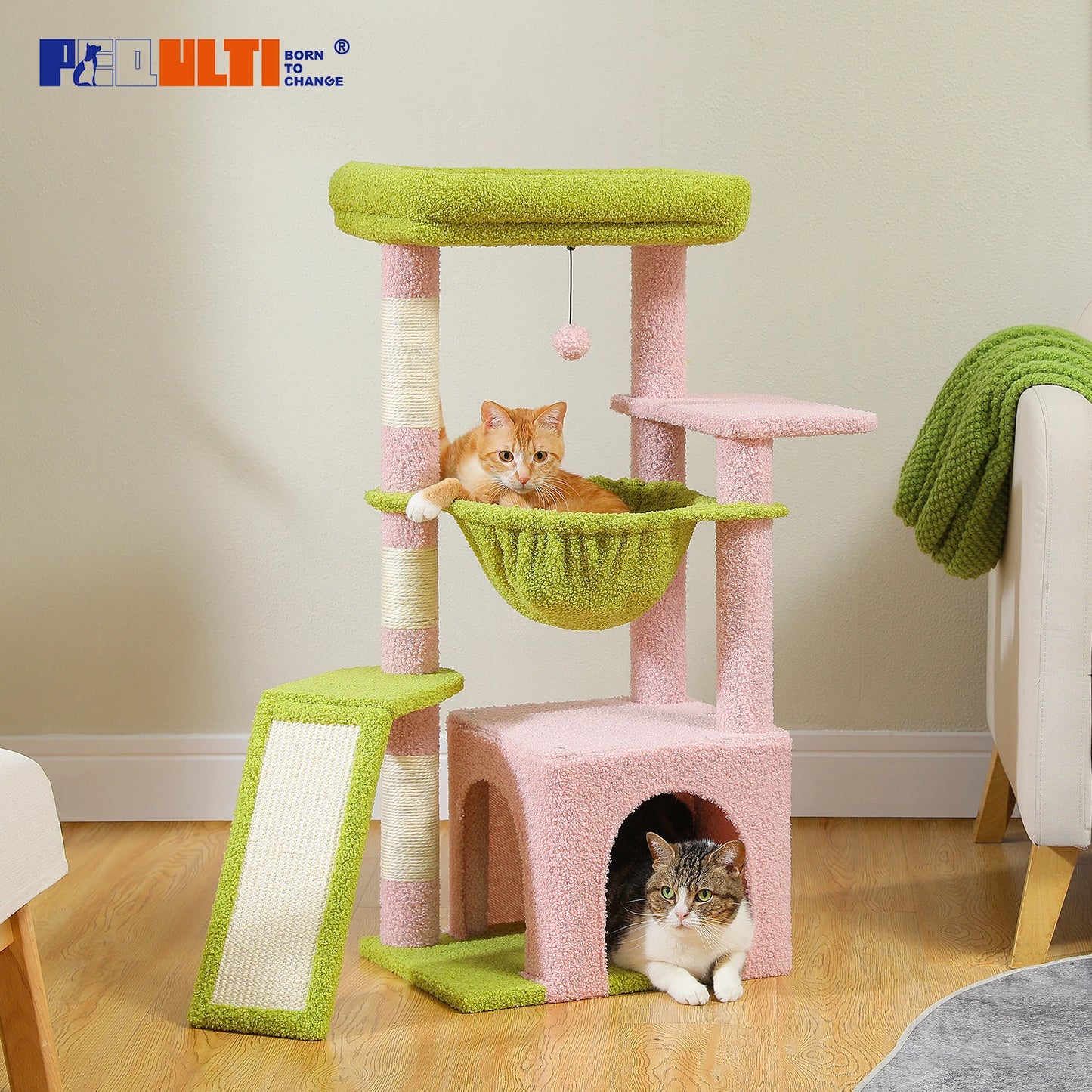 Cat Tree Tower – Cozy Condo, Wide Perch & Sisal Scratching Posts with Plush & Toy