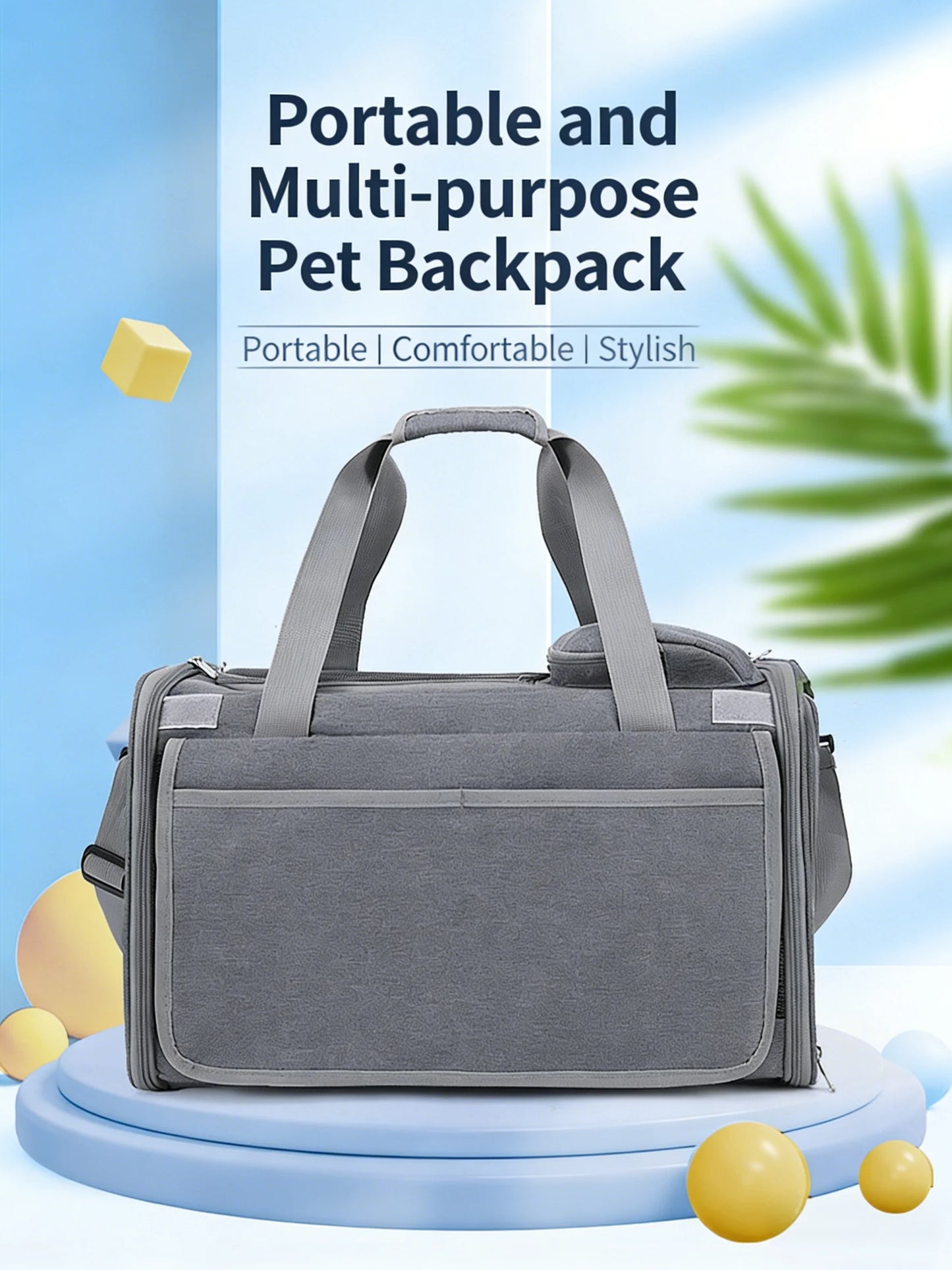 Expandable Pet Travel Carrier Bag with Breathable Transparent Design