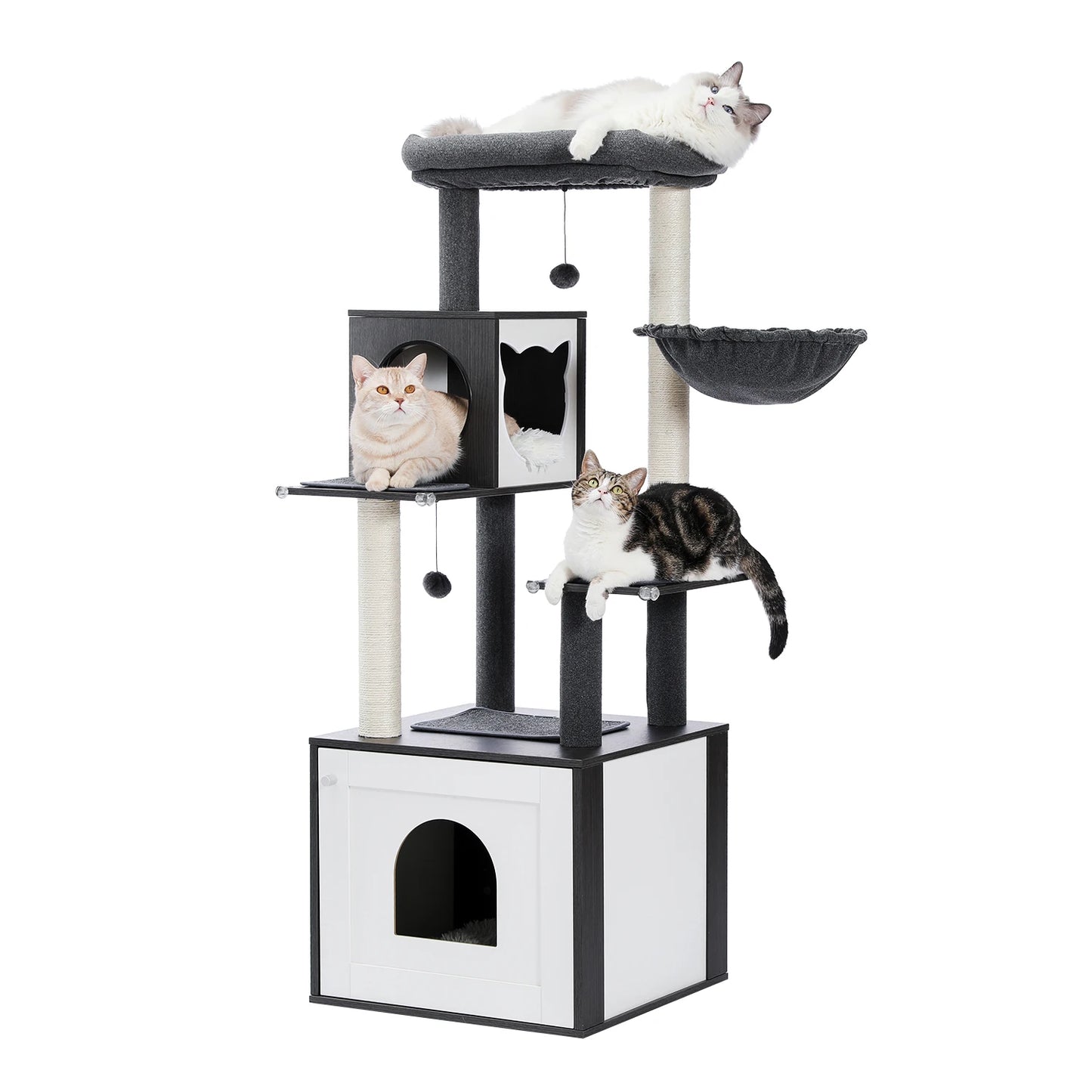 Multi-Level Cat Tree with Condo, Hammock & Scratching Posts