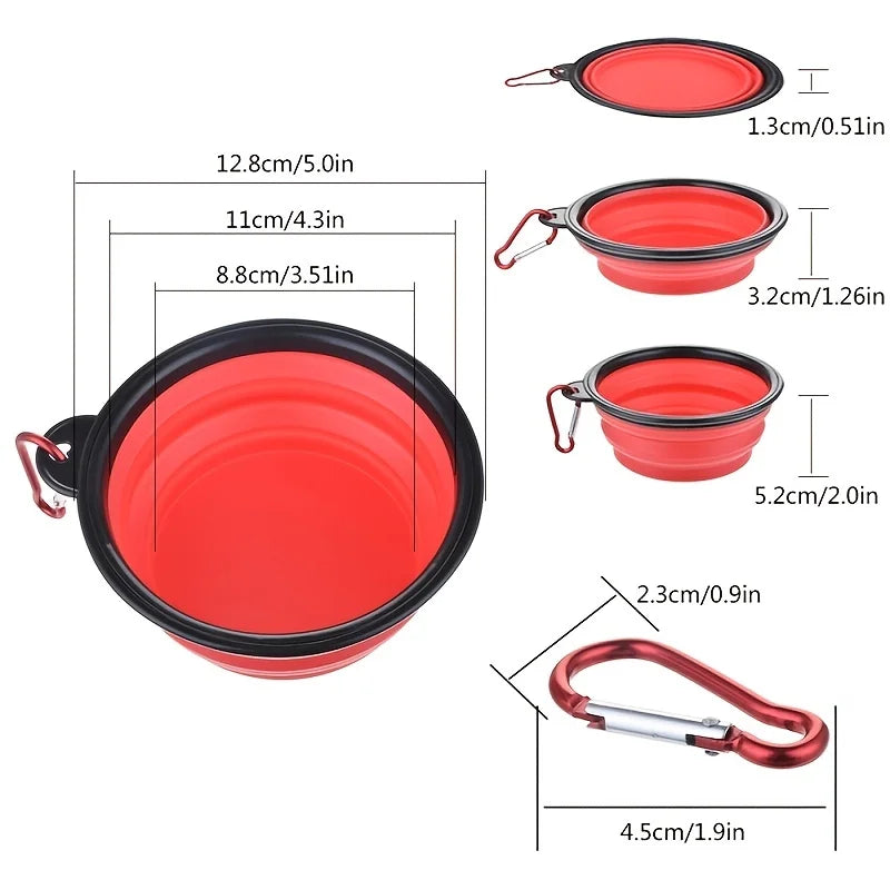 Portable Pet Food Bowl – Collapsible TPR Silicone Travel Bowl for Dogs & Cats