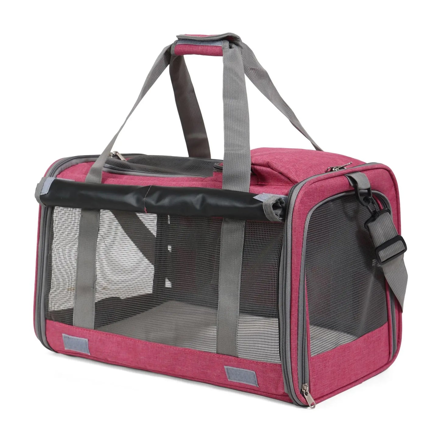 Expandable Pet Travel Carrier Bag with Breathable Transparent Design