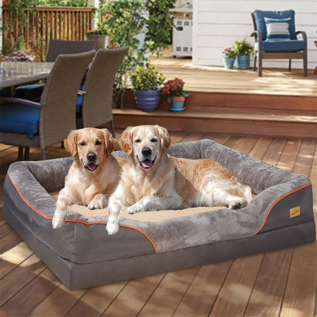 Jumbo Orthopedic Dog Sofa Bed with Memory Foam & Waterproof Cushion