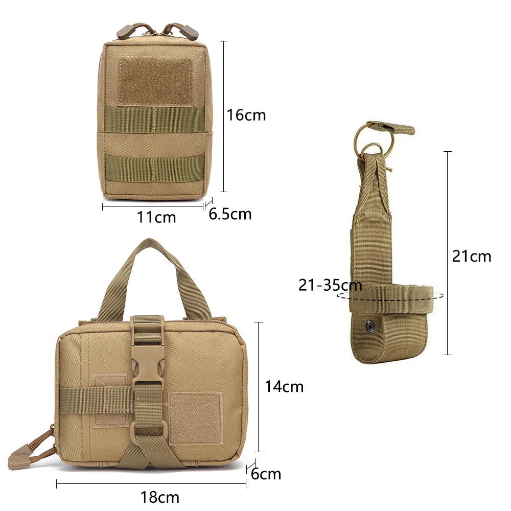 Tactical Dog Harness Set with Leash, Collar & MOLLE Pouches