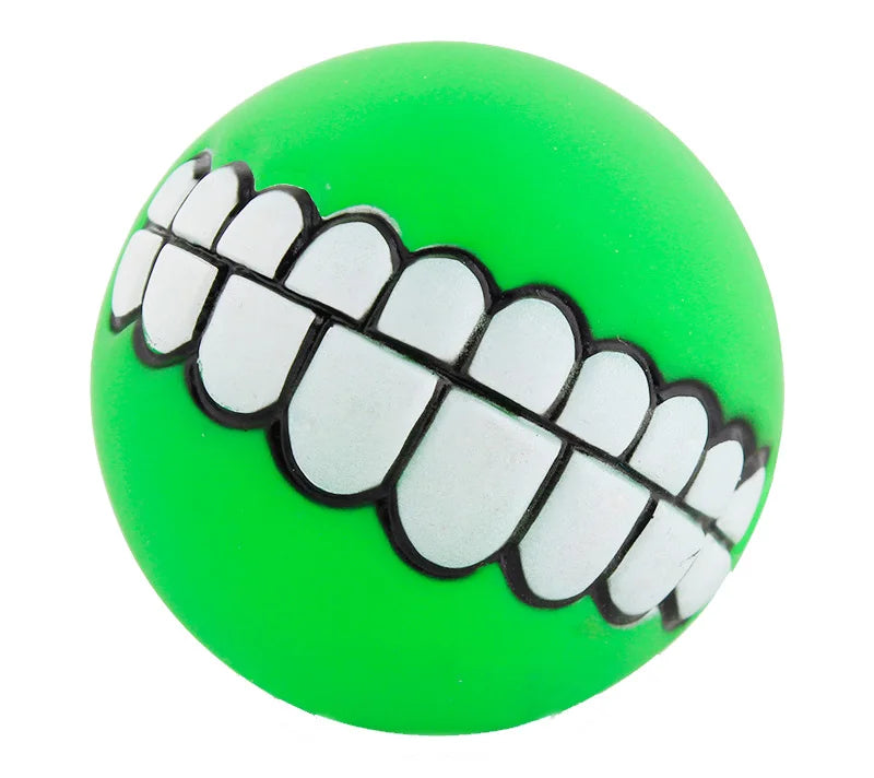 Rubber Dog Chew Toy – Squeaky Bite-Resistant Cleaning Ball for Small Dogs & Puppies