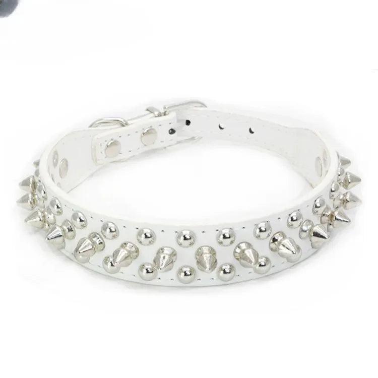 PU Leather Dog Collar Adjustable Spiked Rivet Punk Pet Collar Small Dog Cat
