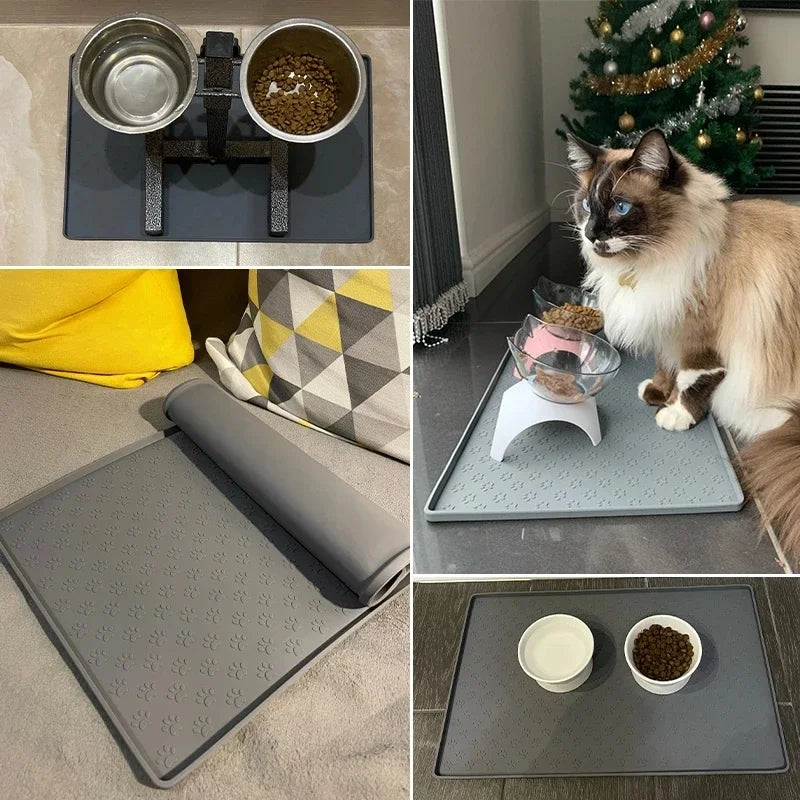 Pet Placemat – Silicone Waterproof Feeding Mat for Cats & Dogs Bowl Pad