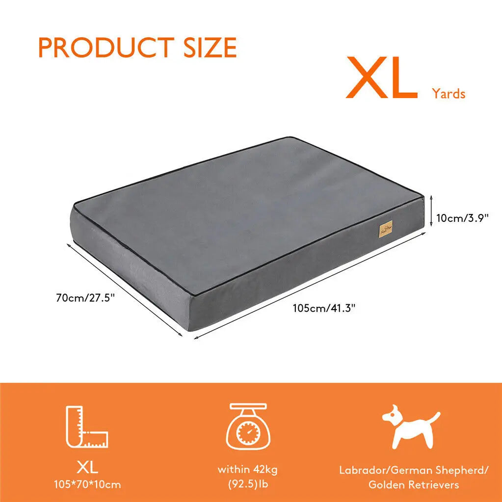 Jumbo Orthopedic Dog Bed with Memory Foam & Waterproof Cover