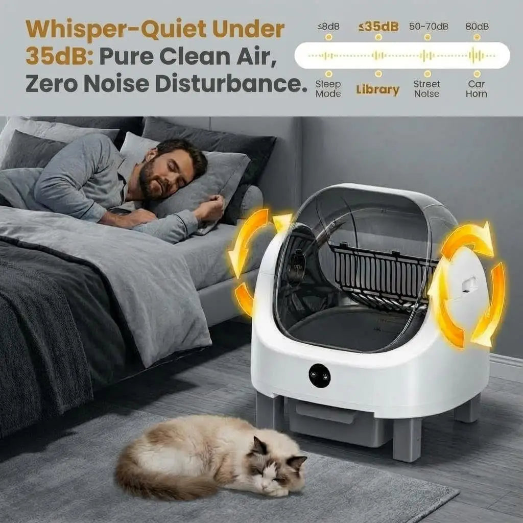 Automatic Self-Cleaning Cat Litter Box – Open-Top with App Control, 9L Capacity & Safety Sensors