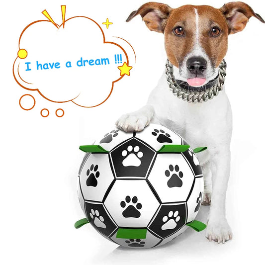 Interactive Dog Football Toy with Grab Tabs for Outdoor Play