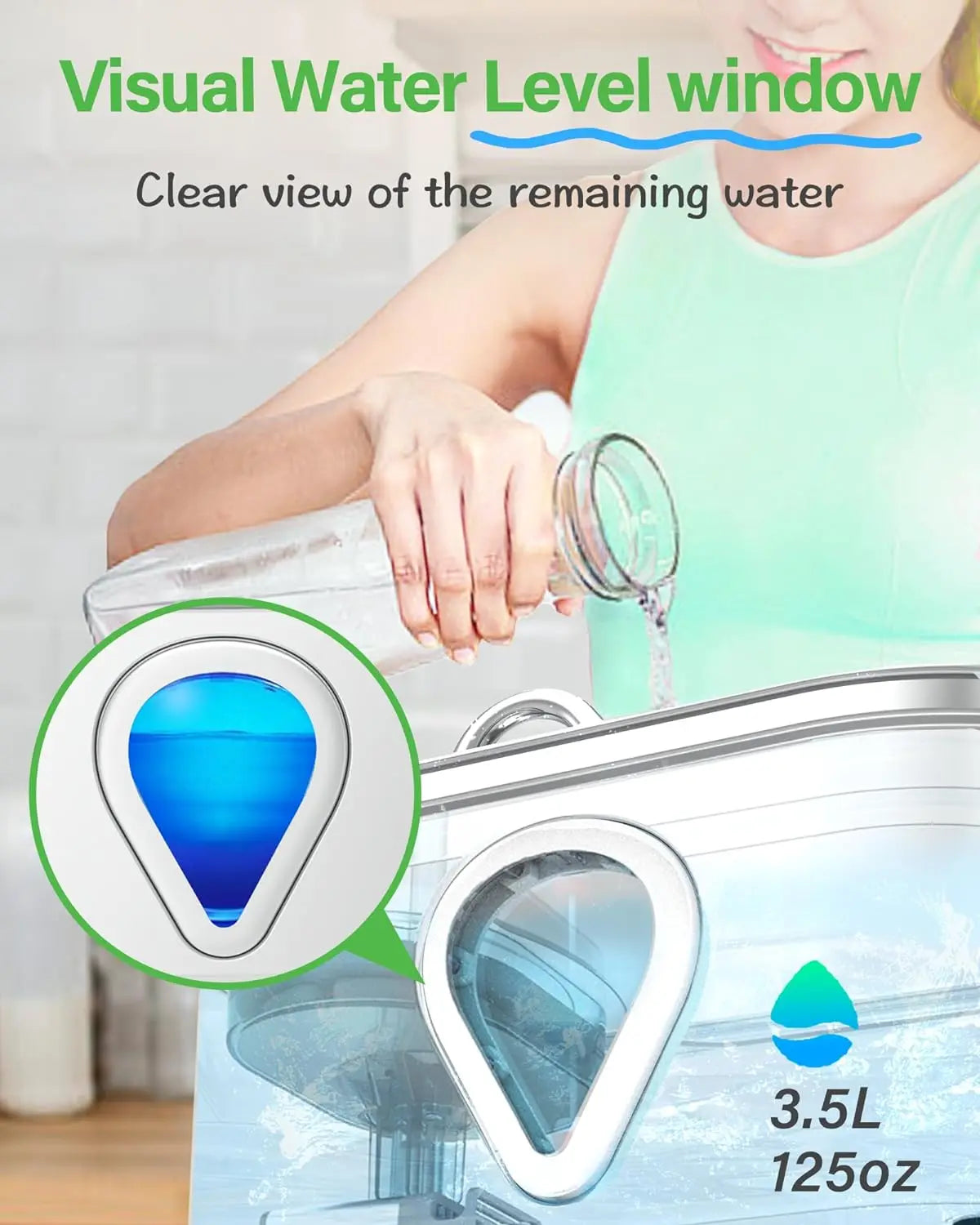 3.5L Stainless Steel Automatic Cat Water Fountain with Clear Window