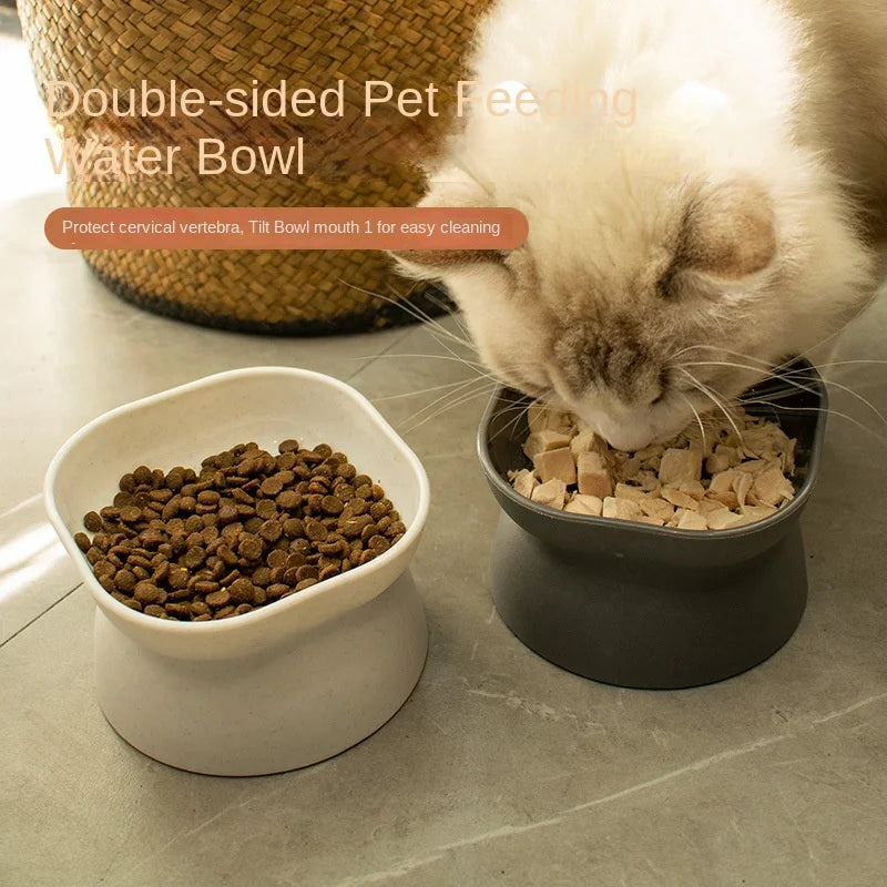 Elevated Ceramic Pet Bowl – High Foot Feeder for Cats & Small Dogs