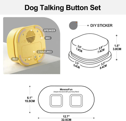 Mewoofun Pet Talking Buttons – Recordable Voice Training Toy