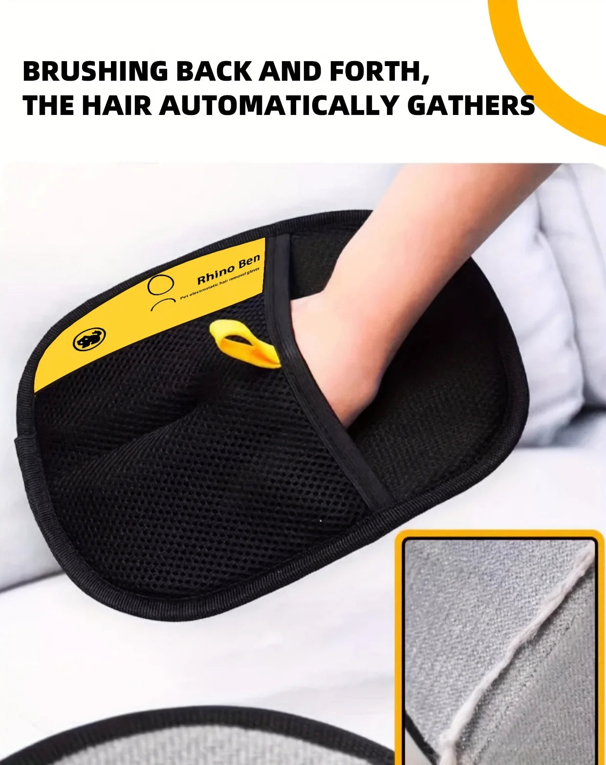 2-Piece Pet Hair Removal Gloves – Double-Sided Anti-Shedding Grooming Gloves for Cats & Dogs