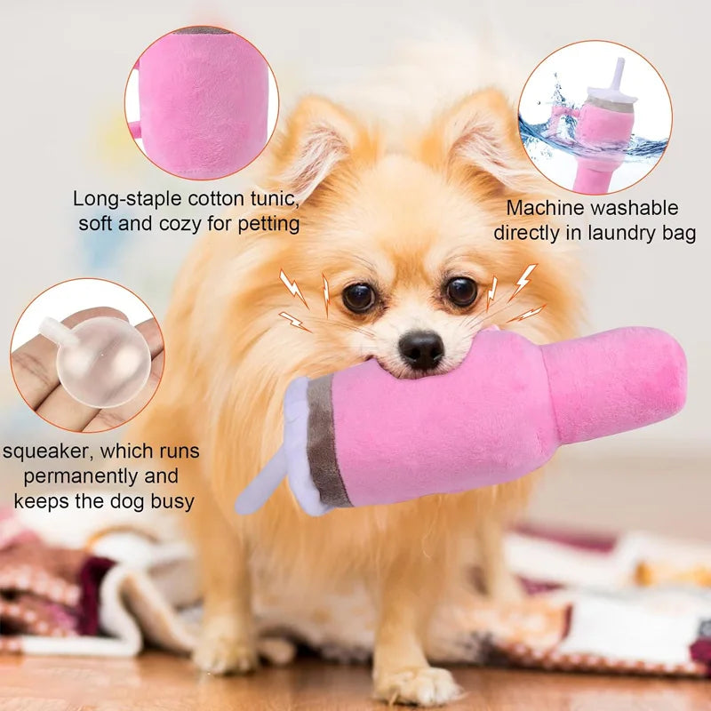 Squeaky Dog Cup Toy – Durable Chew Toy for Aggressive Chewers