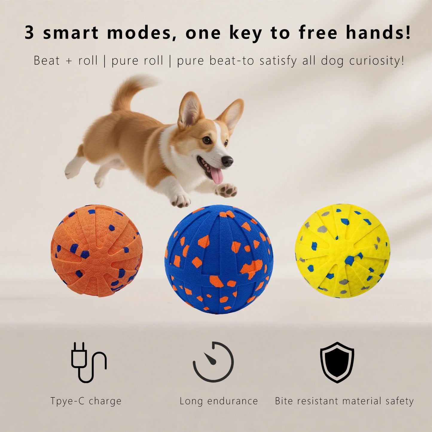 Interactive Smart Dog Ball – Automatic Moving & Bouncing Toy for Dogs