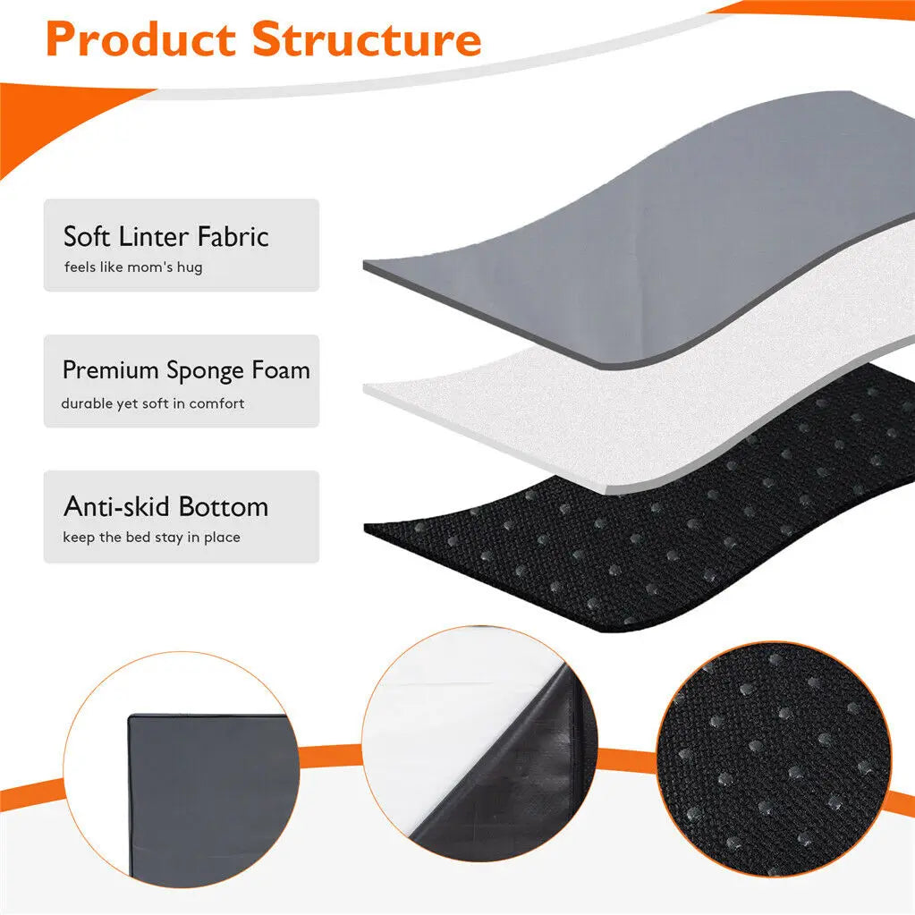 Jumbo Orthopedic Dog Bed with Memory Foam & Waterproof Cover