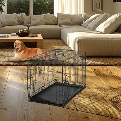 Foldable Dog Kennel with Tray – Indoor & Outdoor Use